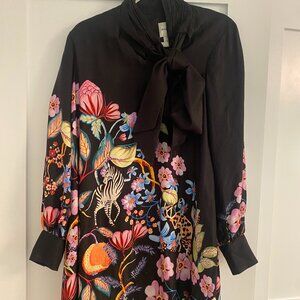 MAEVE Anthropologie The Caroline Tie-Neck Mini dress